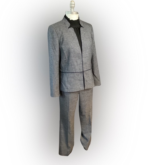 Talbots Houndstooth Pantsuit - Blue and Gray - Picture 5 of 16
